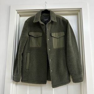 Gap lined fleece shirt jacket size small